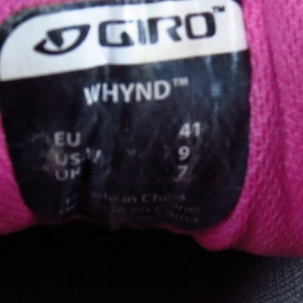 Giro Whynd Women Cycling Shoe Size 9 Indoor Spin Road Bike Gray Pink Synthetic